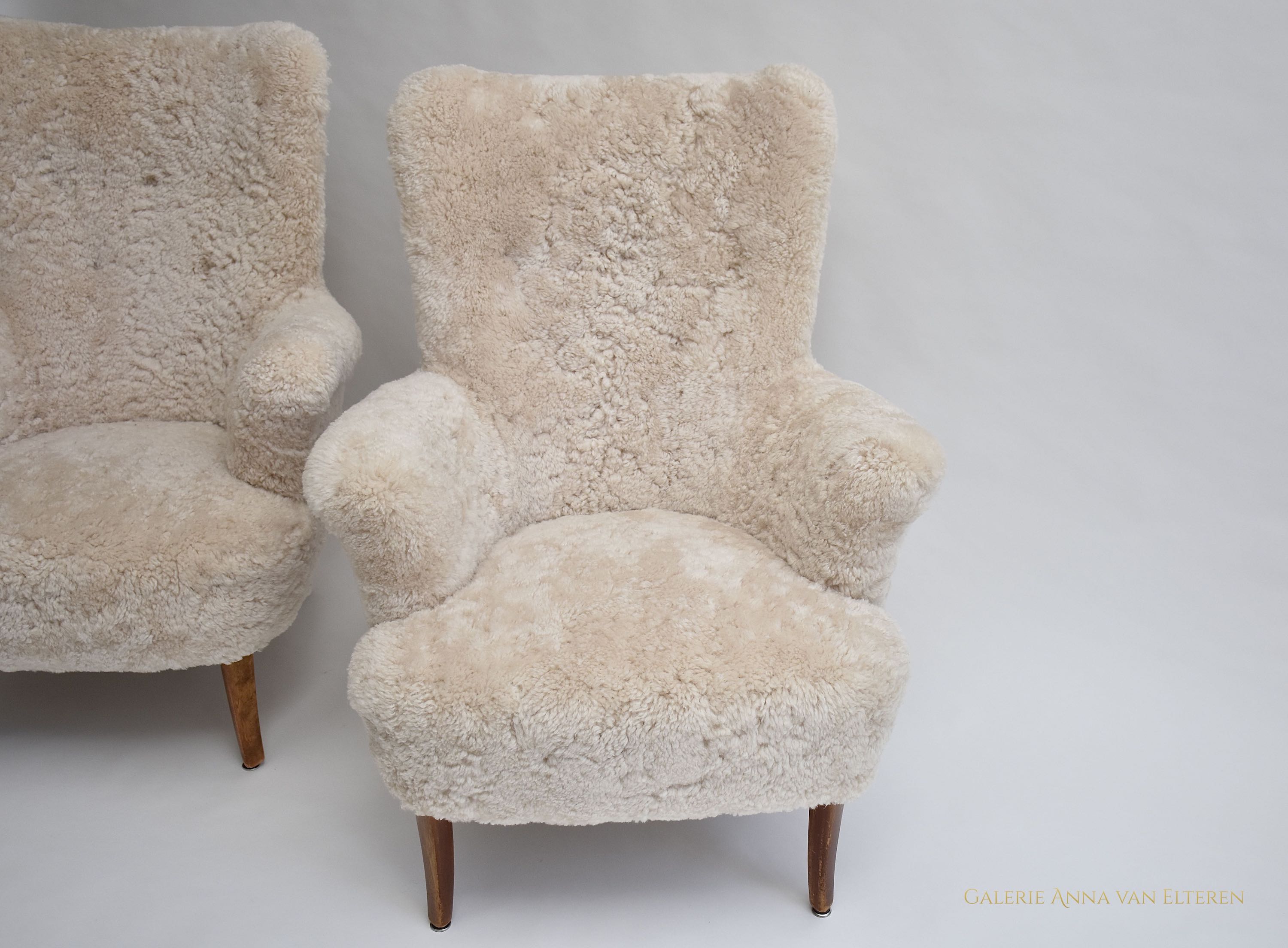 Scandinavian modern  pair of armchairs  'Stora Furulid' by Carl Malmsten