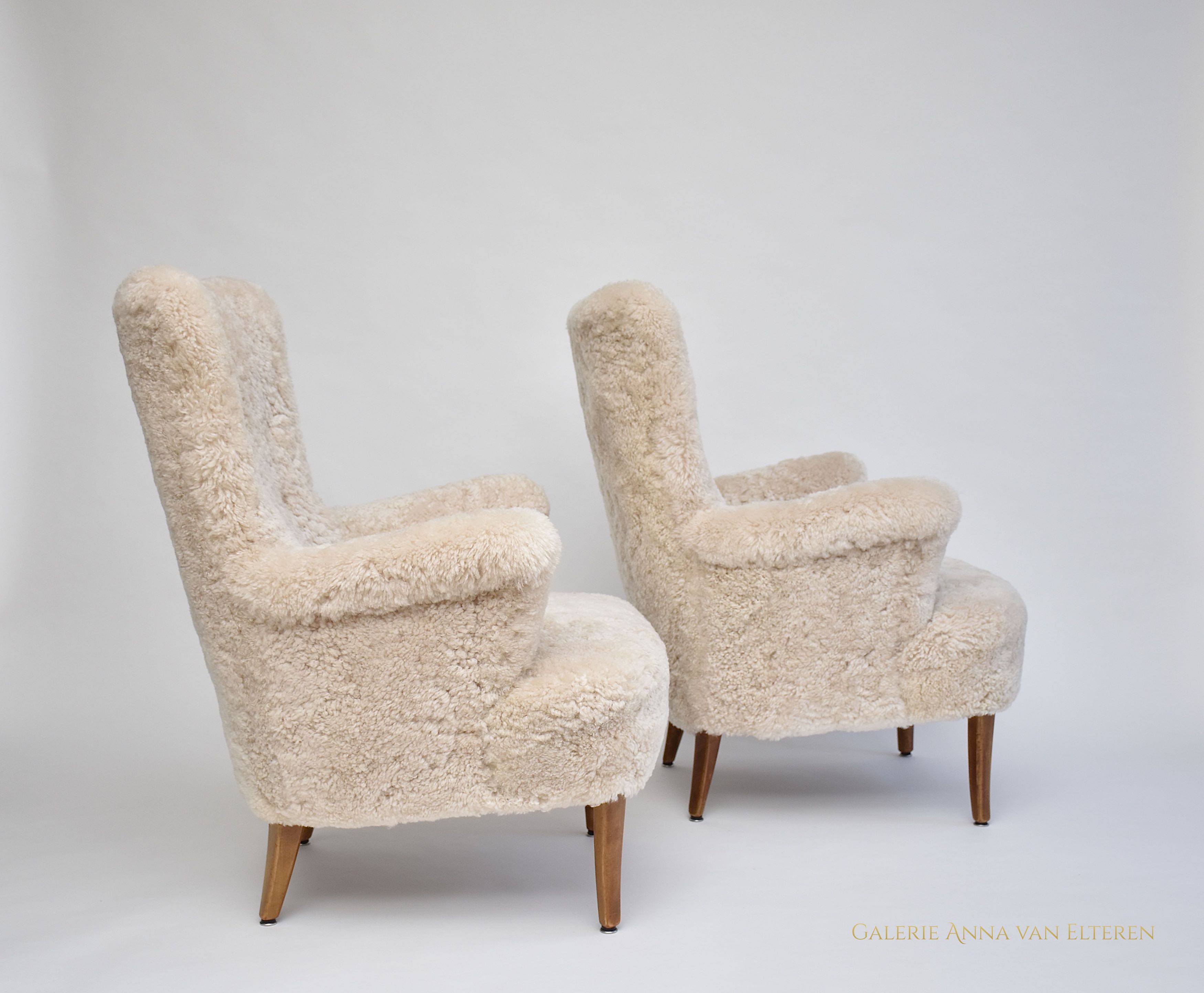 Scandinavisch modern paar fauteuils van Carl Malmsten