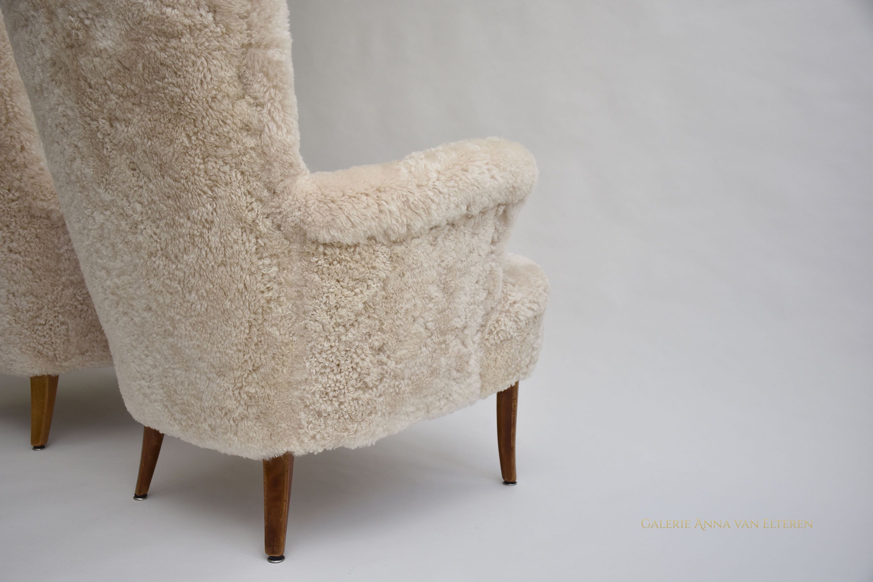 Scandinavian modern  pair of armchairs  'Stora Furulid' by Carl Malmsten