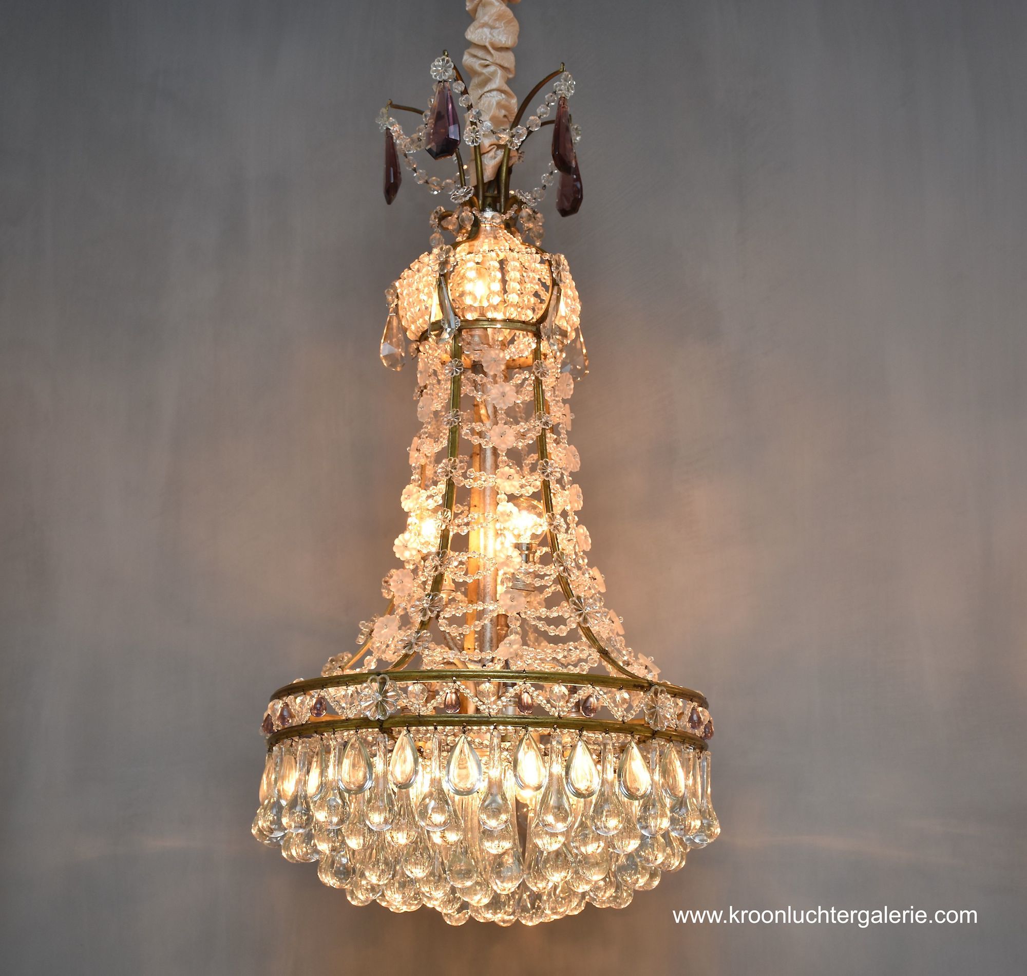 French beaded crystal chandelier with 10 light