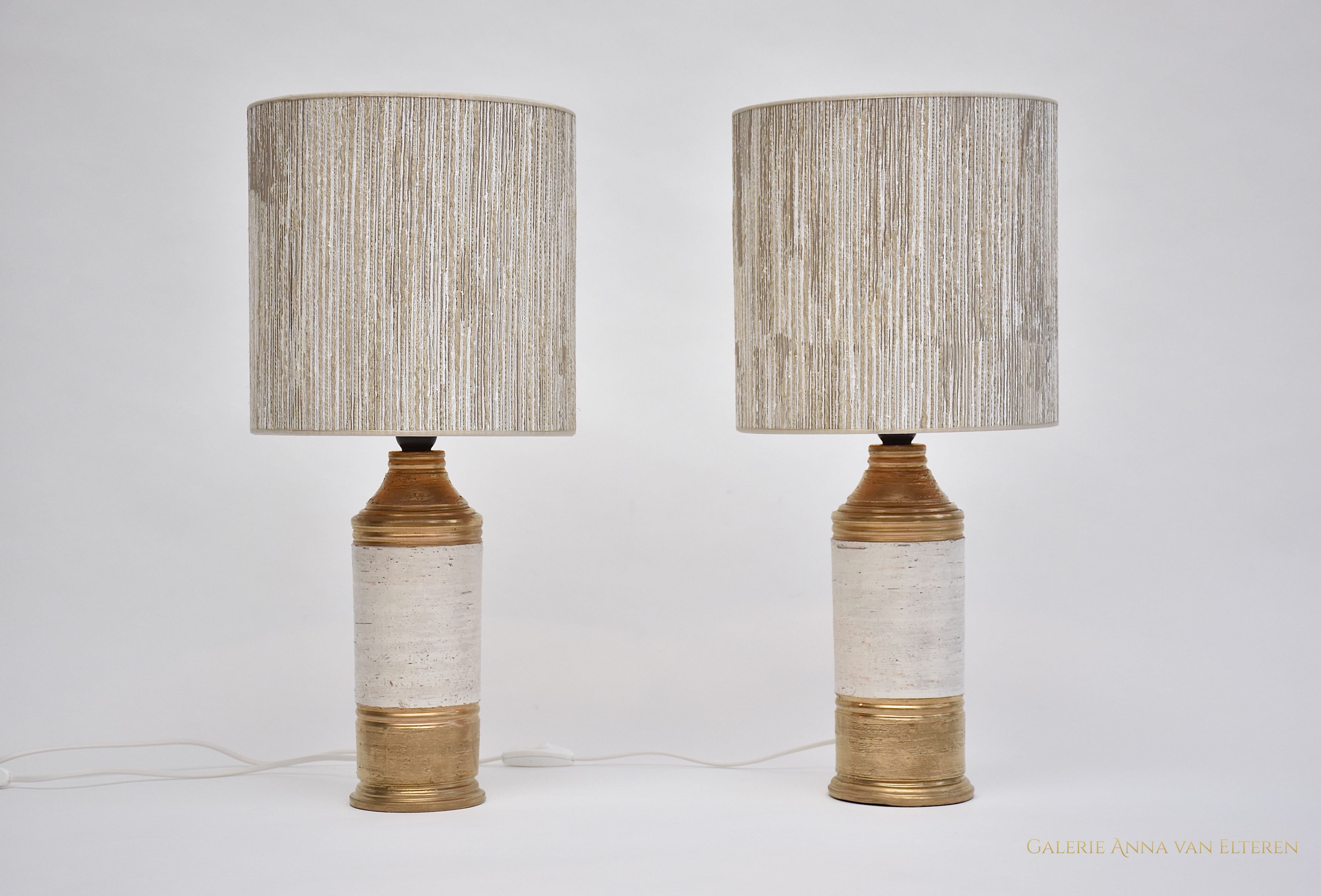 Mid-century pair ceramic table lamps by Bitossi