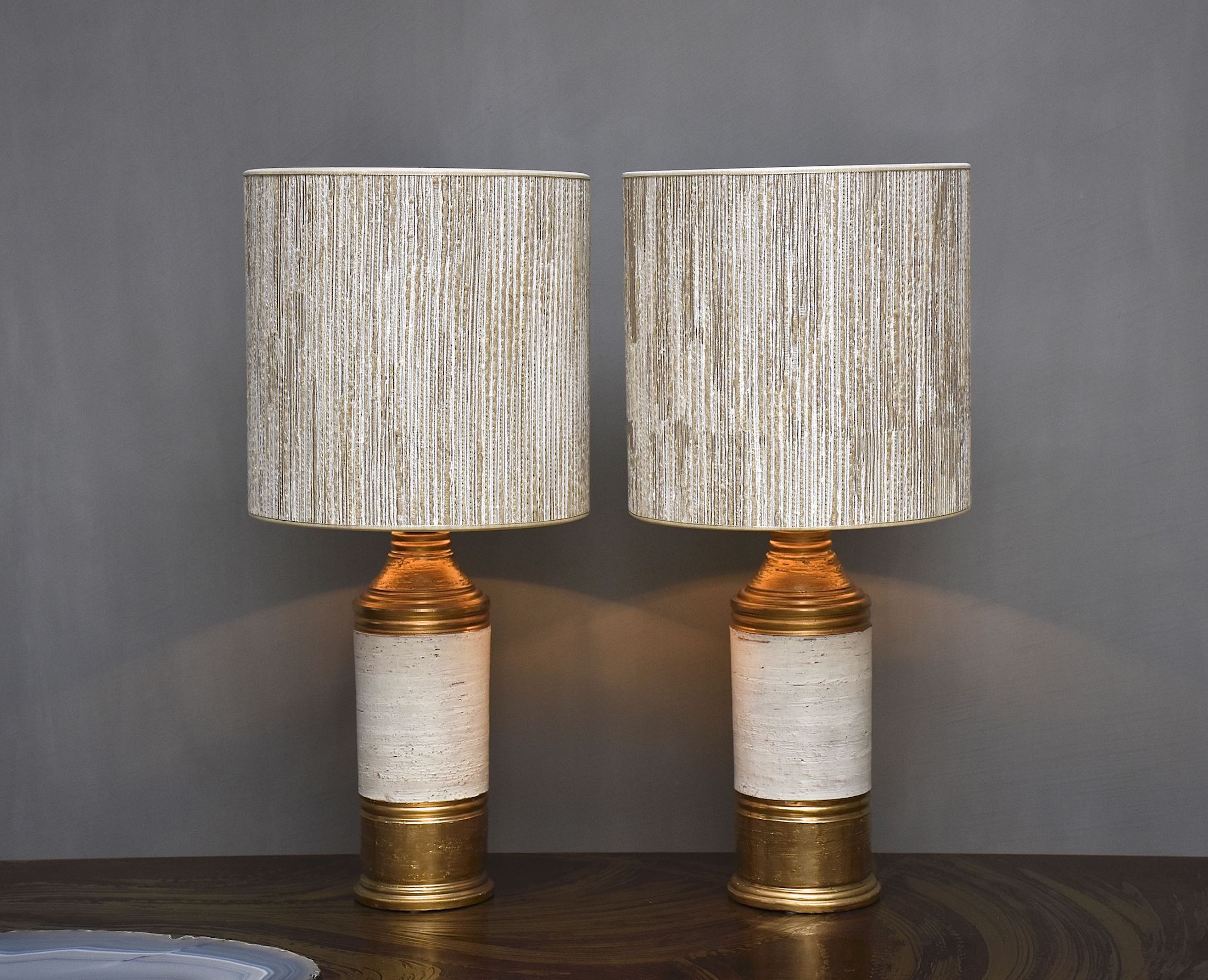Mid-century pair ceramic table lamps by Bitossi