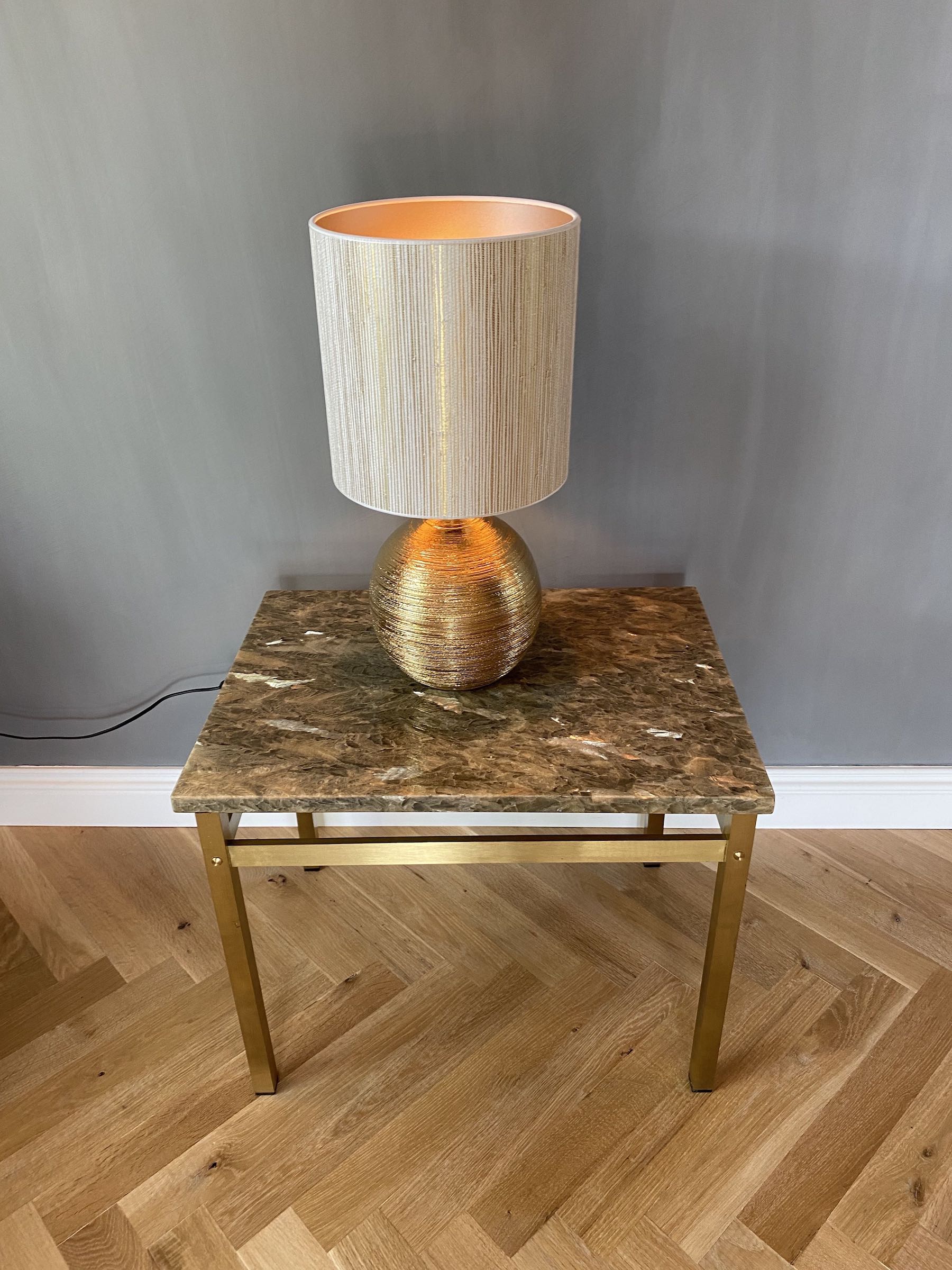 Mid-century ceramic gold table lamp by Bitossi