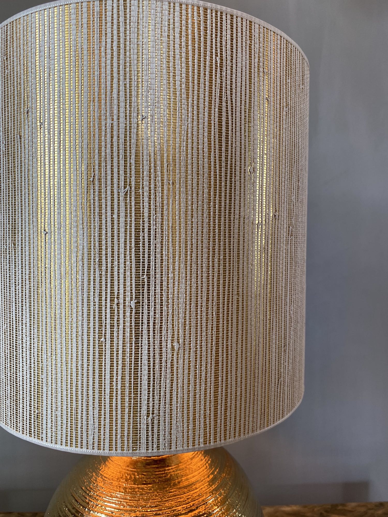 Mid-century ceramic gold table lamp by Bitossi