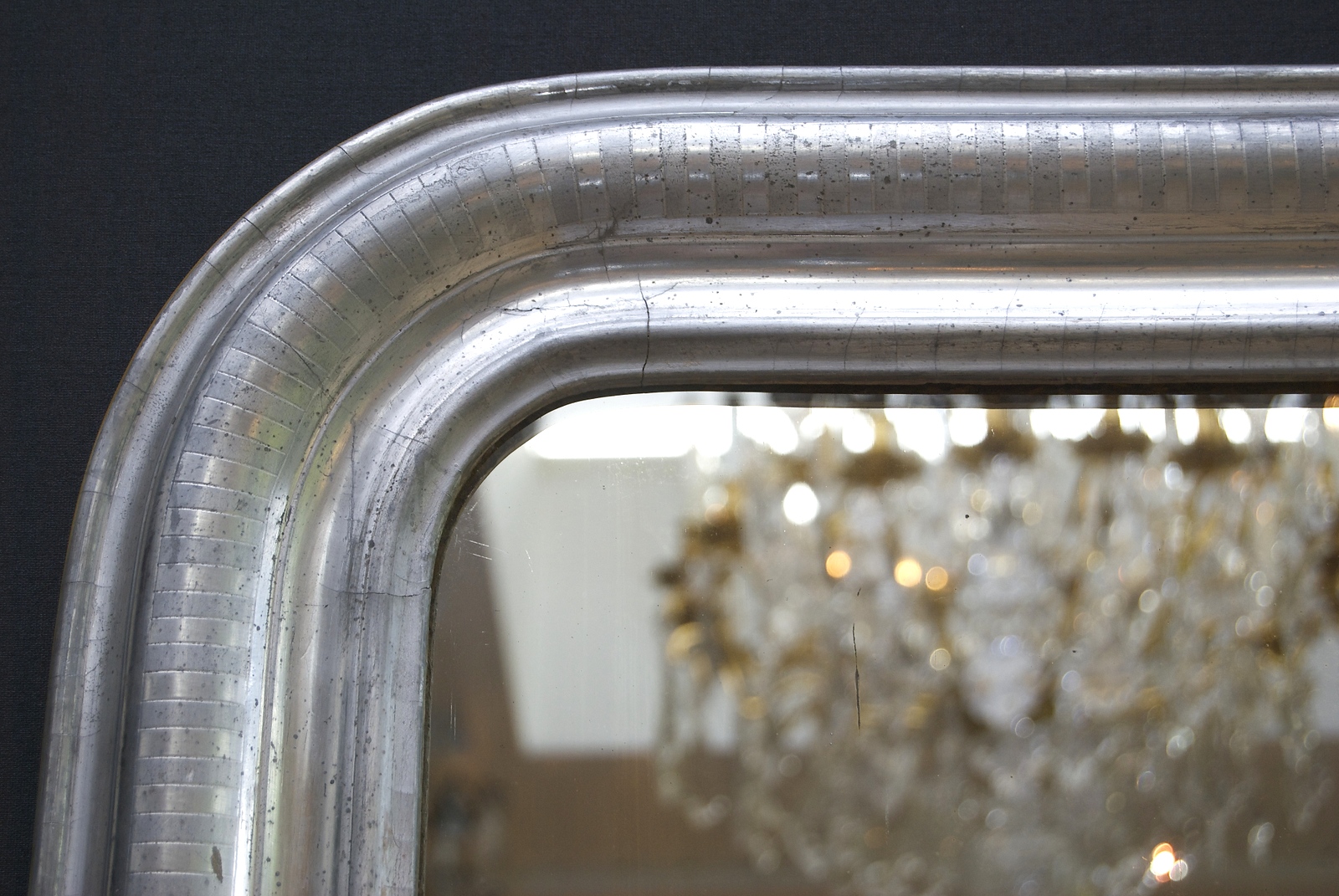 Antique French mirror silver-leaf