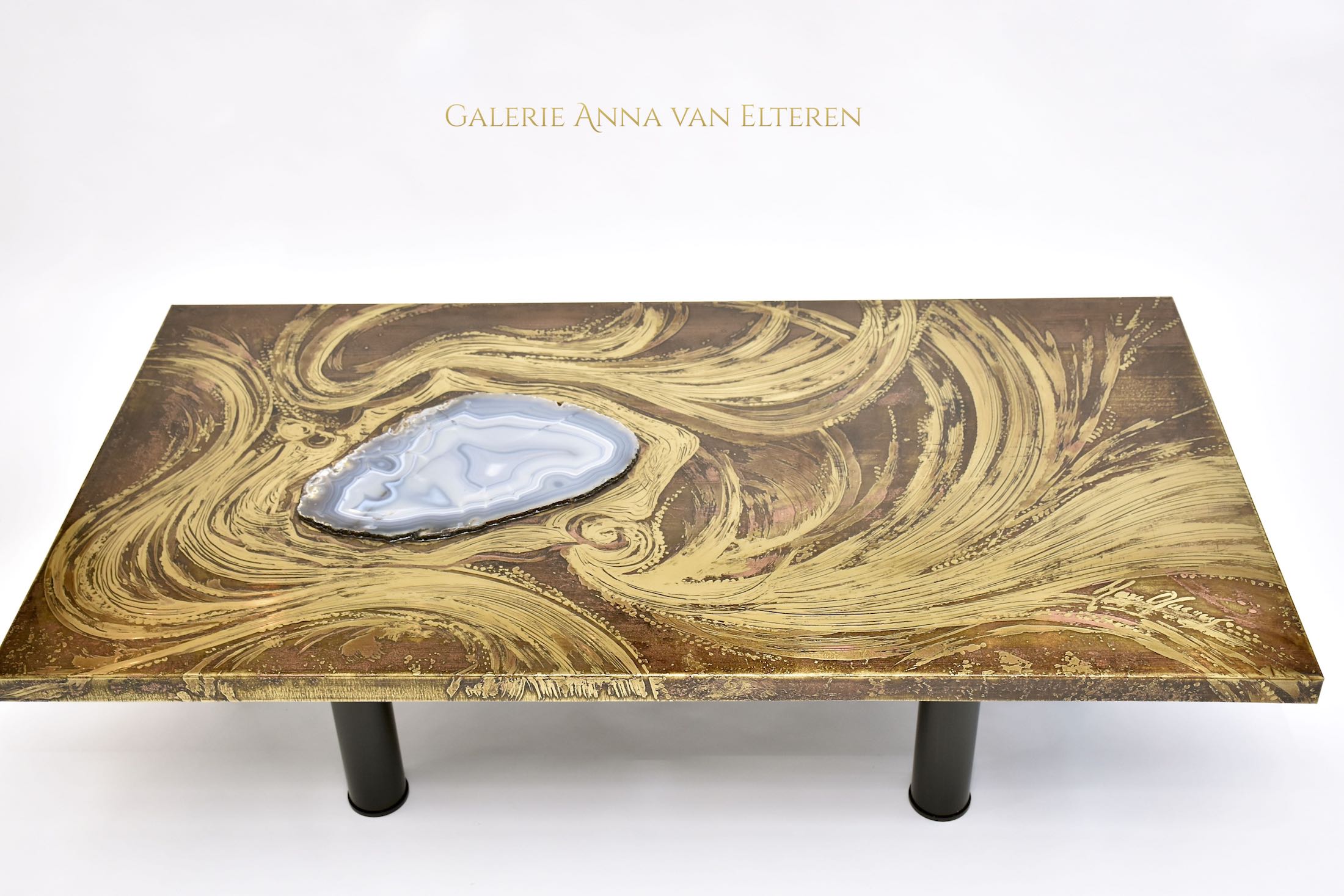 Marc D'Haenens design salontafel met een agaat