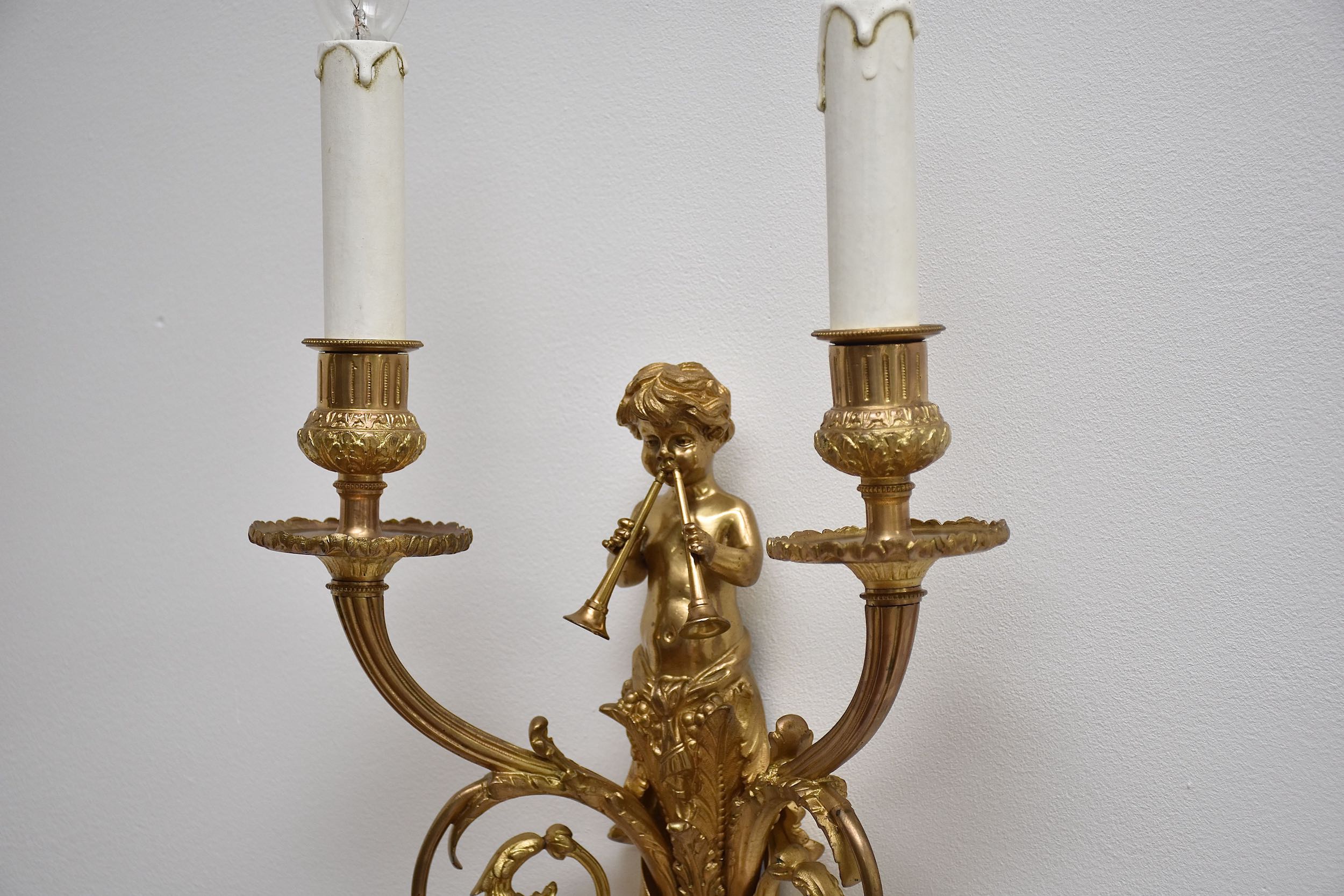Set antieke Franse wandlampen