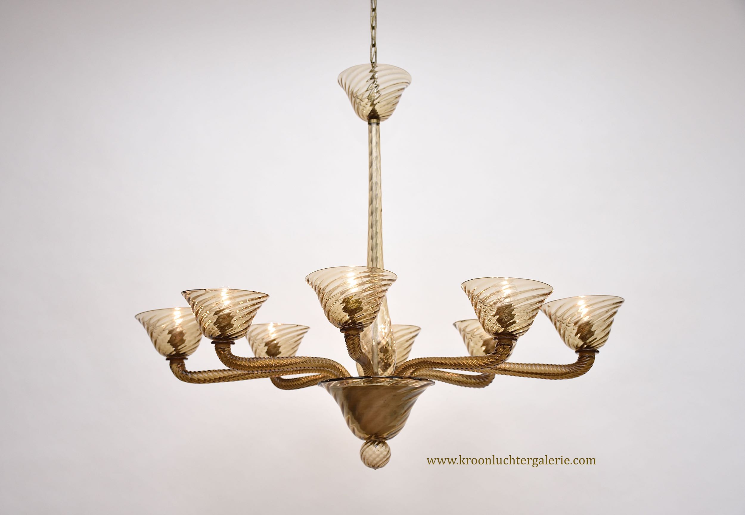 A rare Venetian oval shaped Murano chandelier