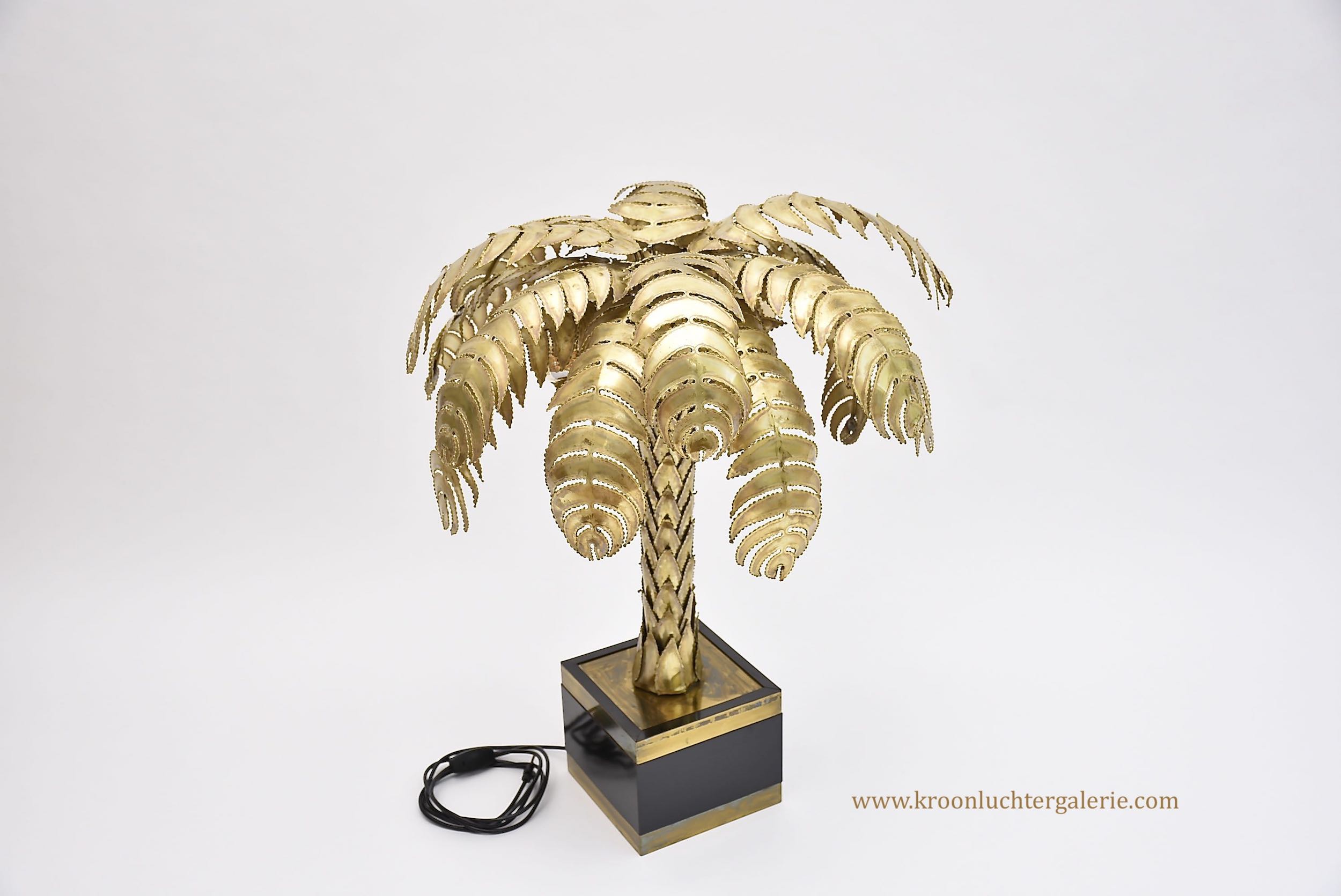 Palm tree Regency lamp by Maison Jansen