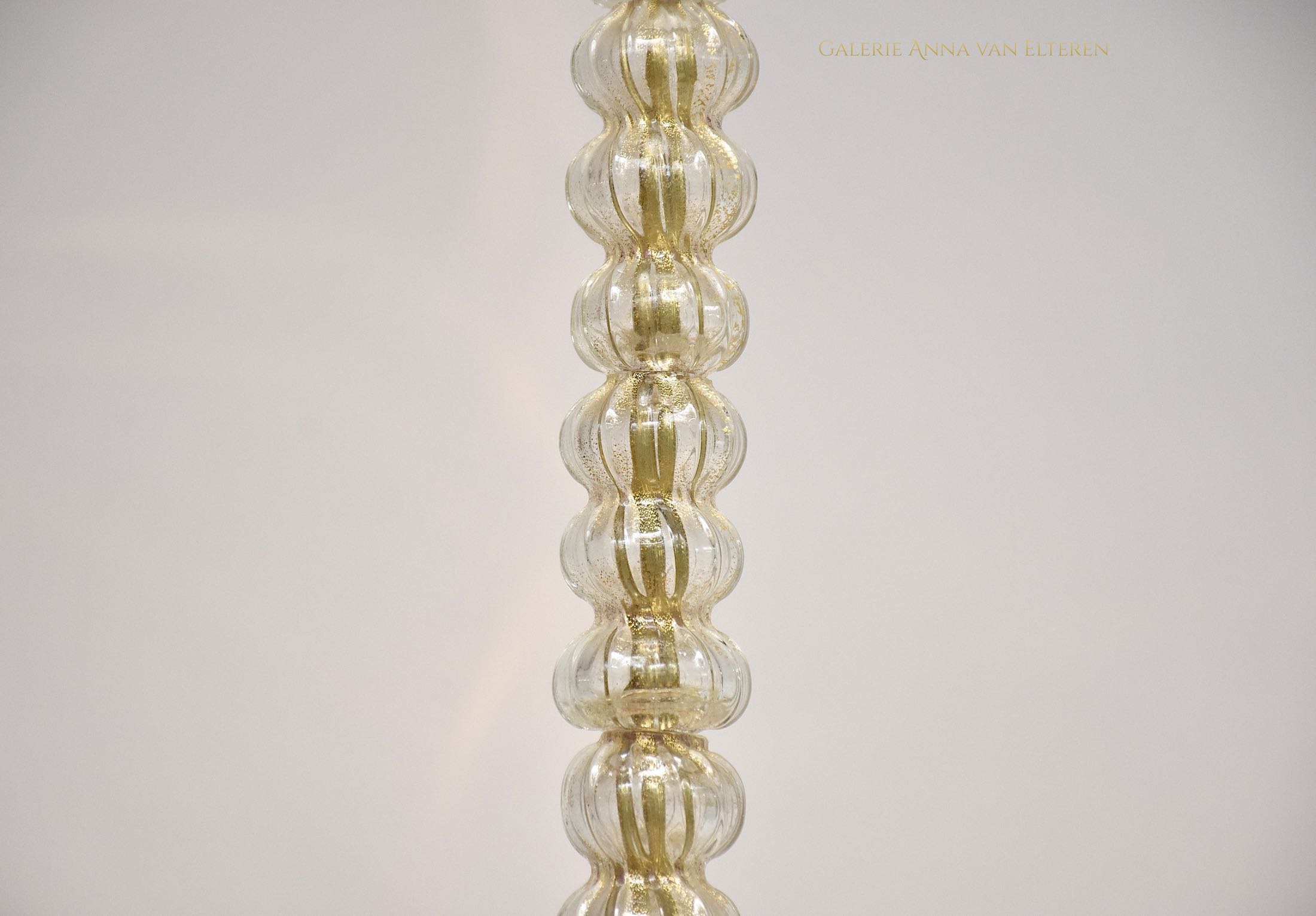 Barovier & Toso gold dusted Murano chandelier with 2 lights