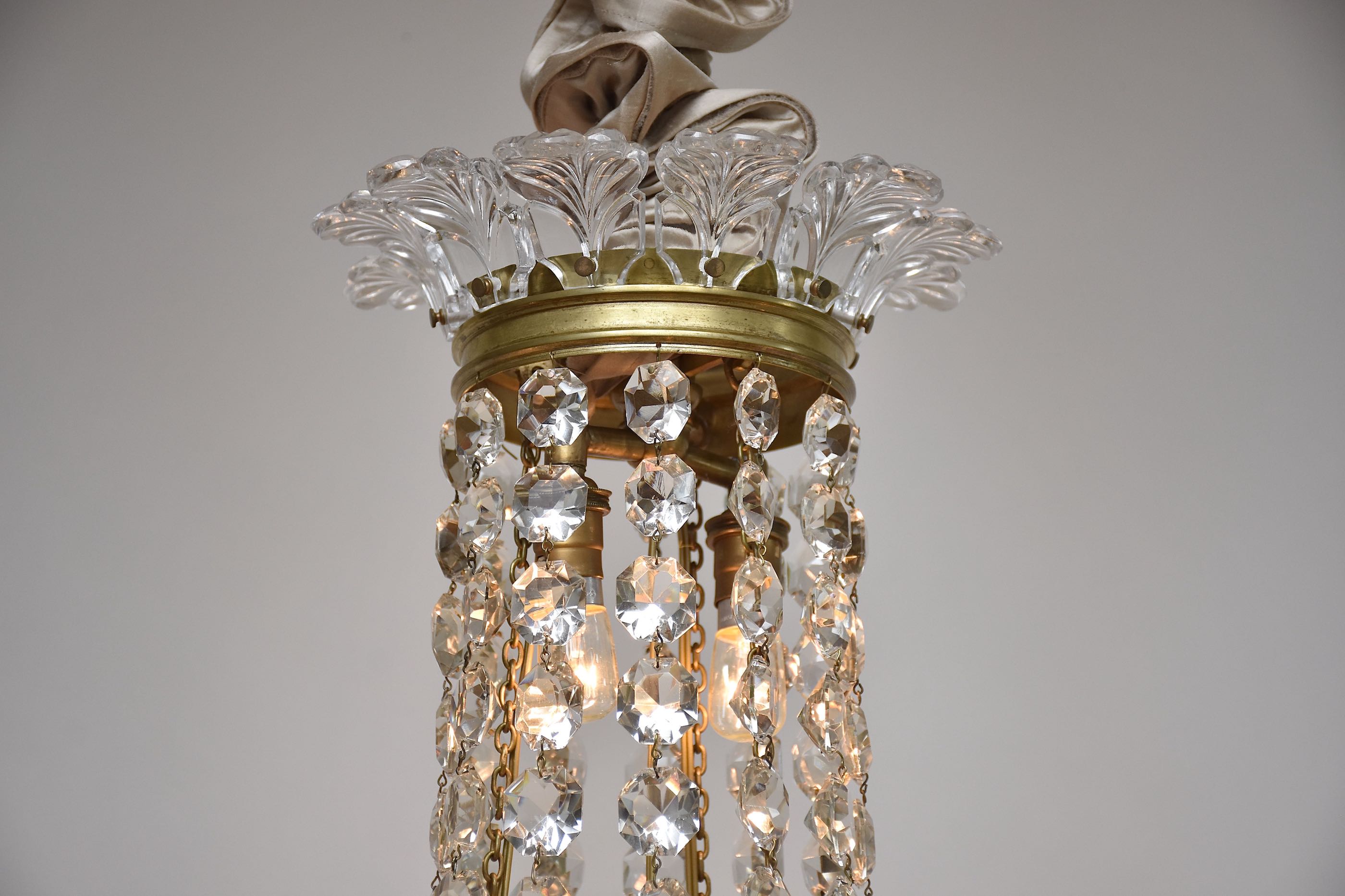 French gilt bronze Baccarat chandelier