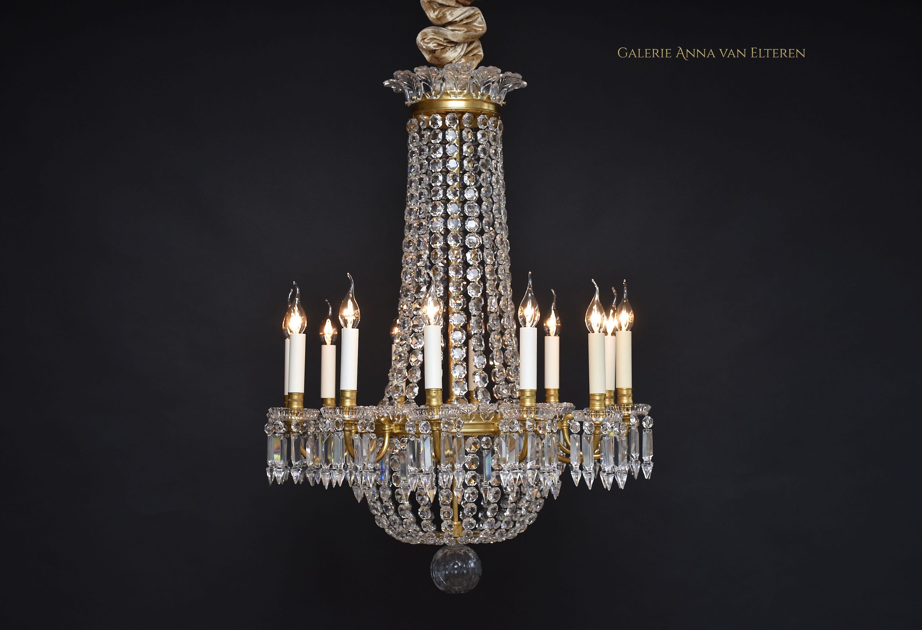 Gilt bronze Baccarat chandelier