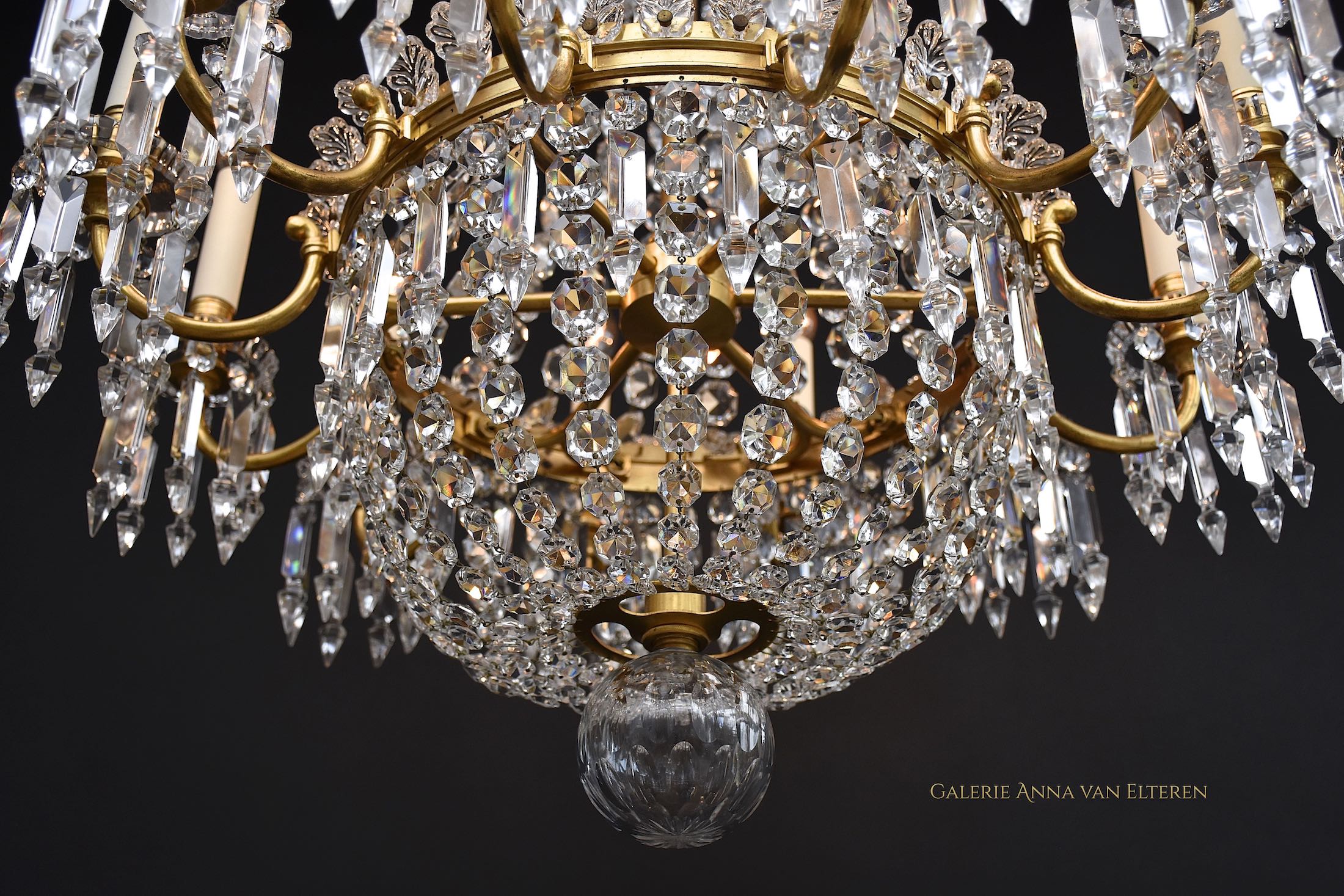 Gilt bronze Baccarat chandelier