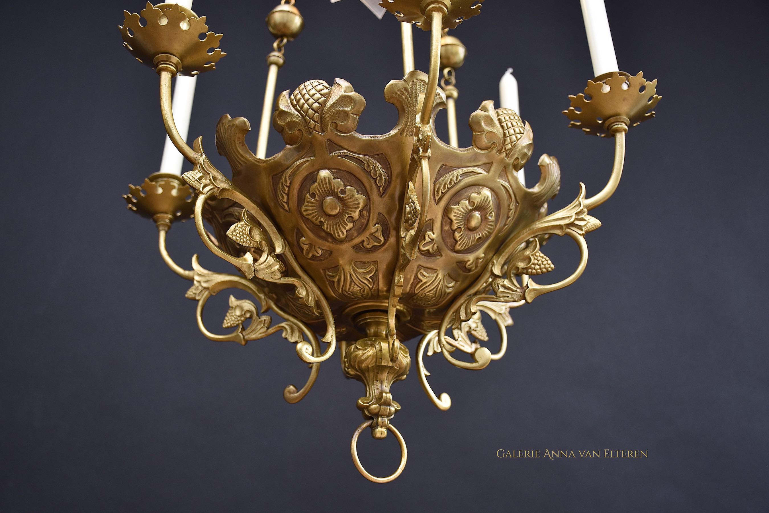 Antieke Franse kroonluchter/lamp met kaarsen