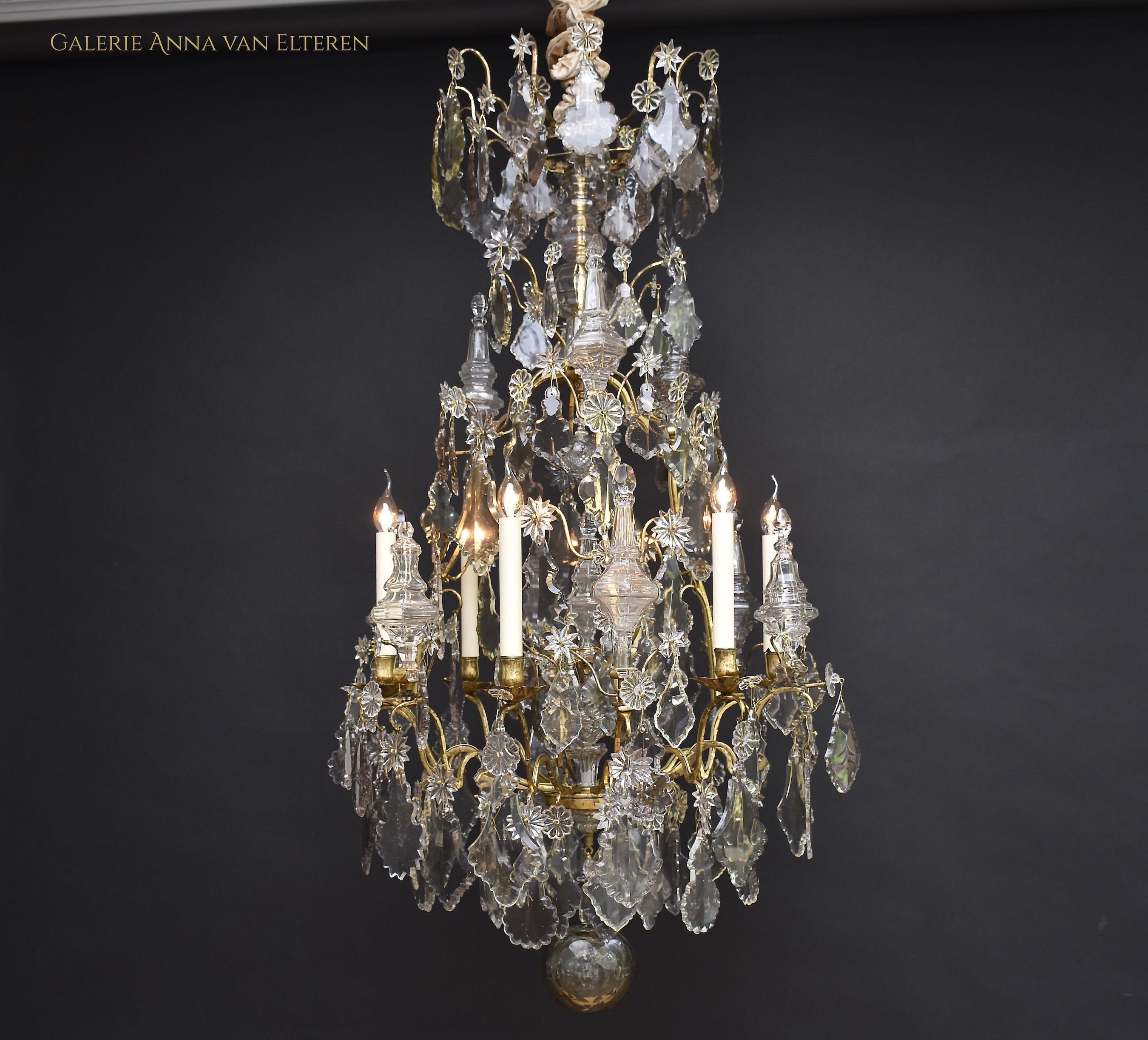 18th c. gilt bronze chandelier Louis XV period