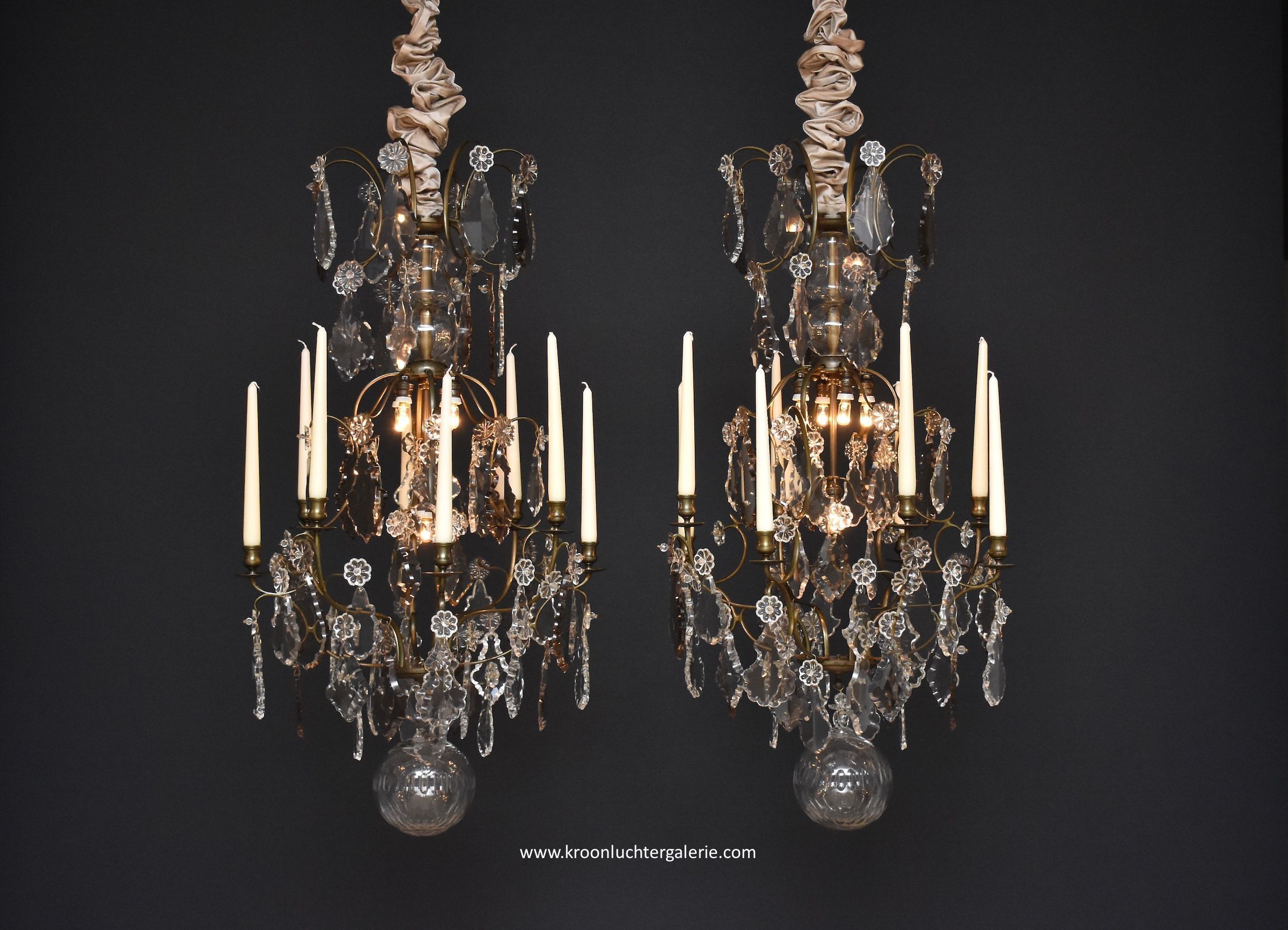 A pair of North-European Rococo chandeliers