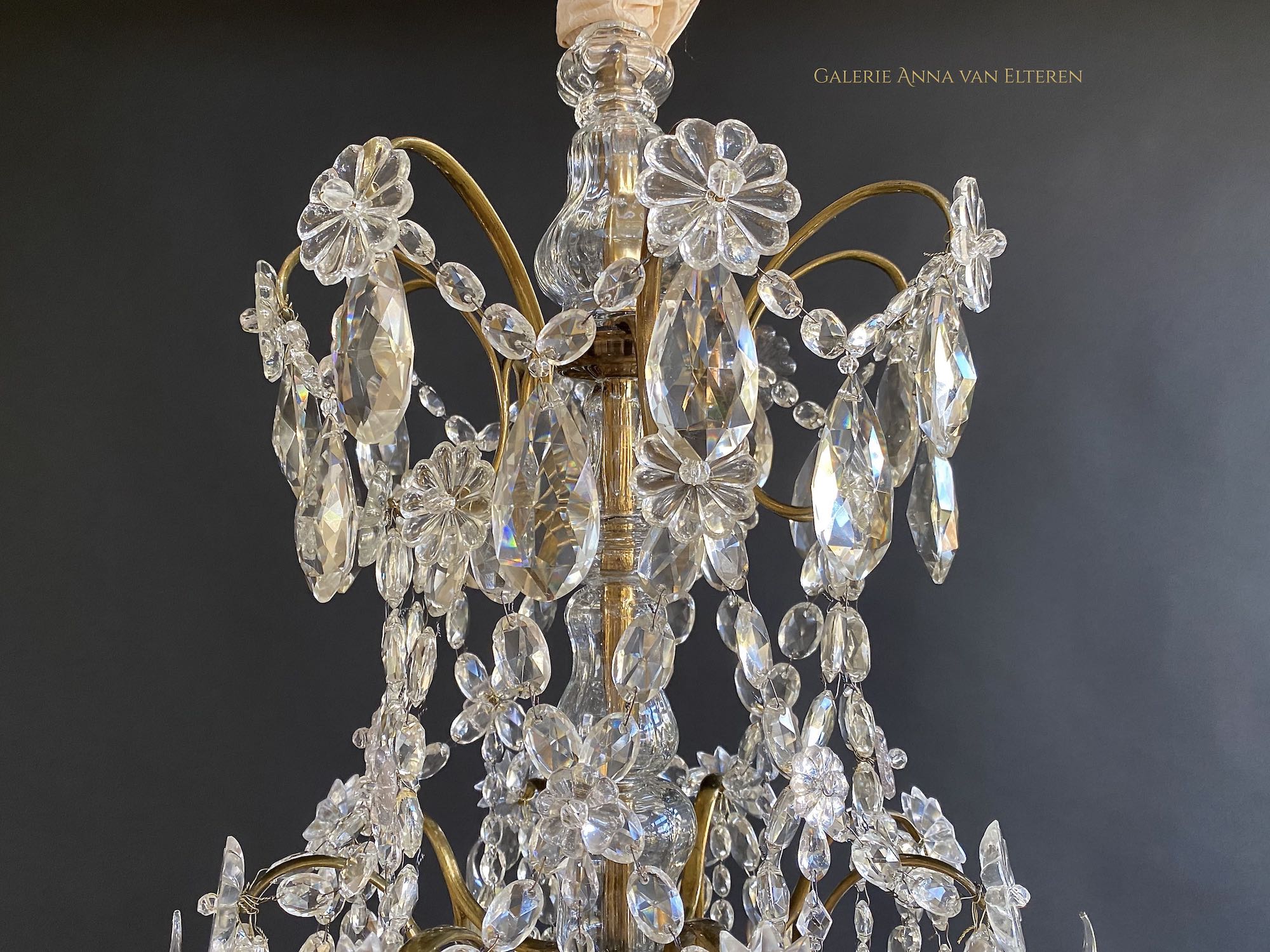 Large 19th c. Rococo style antique chandelier