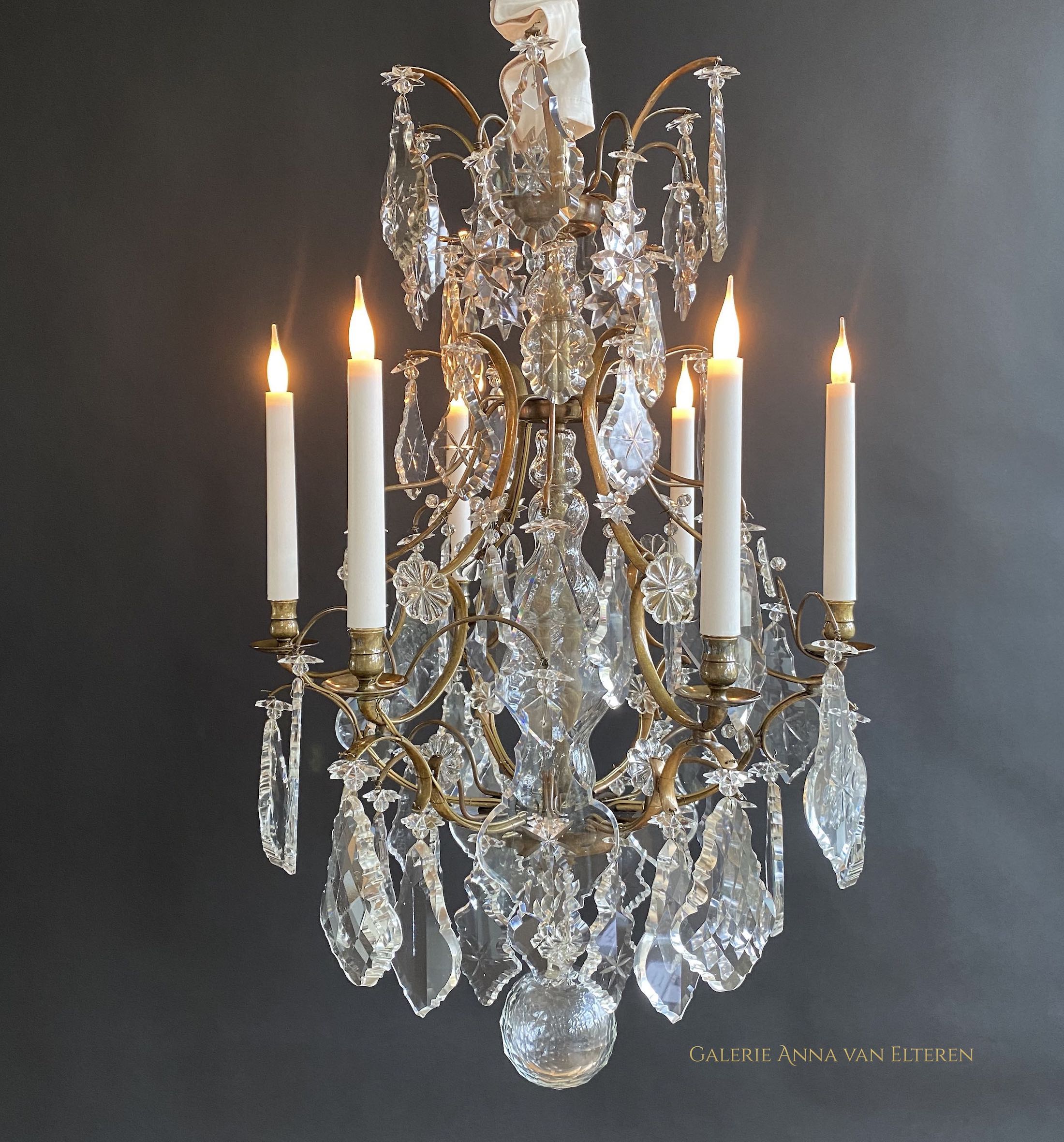 Rococo style antique chandelier with 6 light