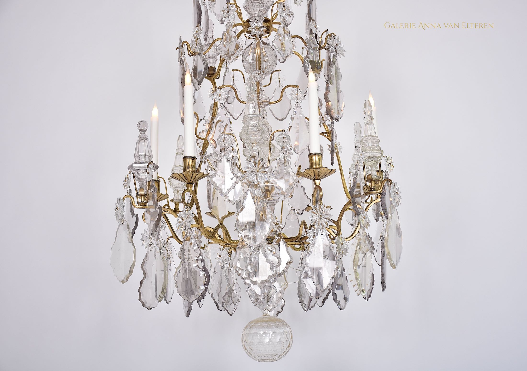 18th c. gilt bronze French chandelier 'Lustre cage'