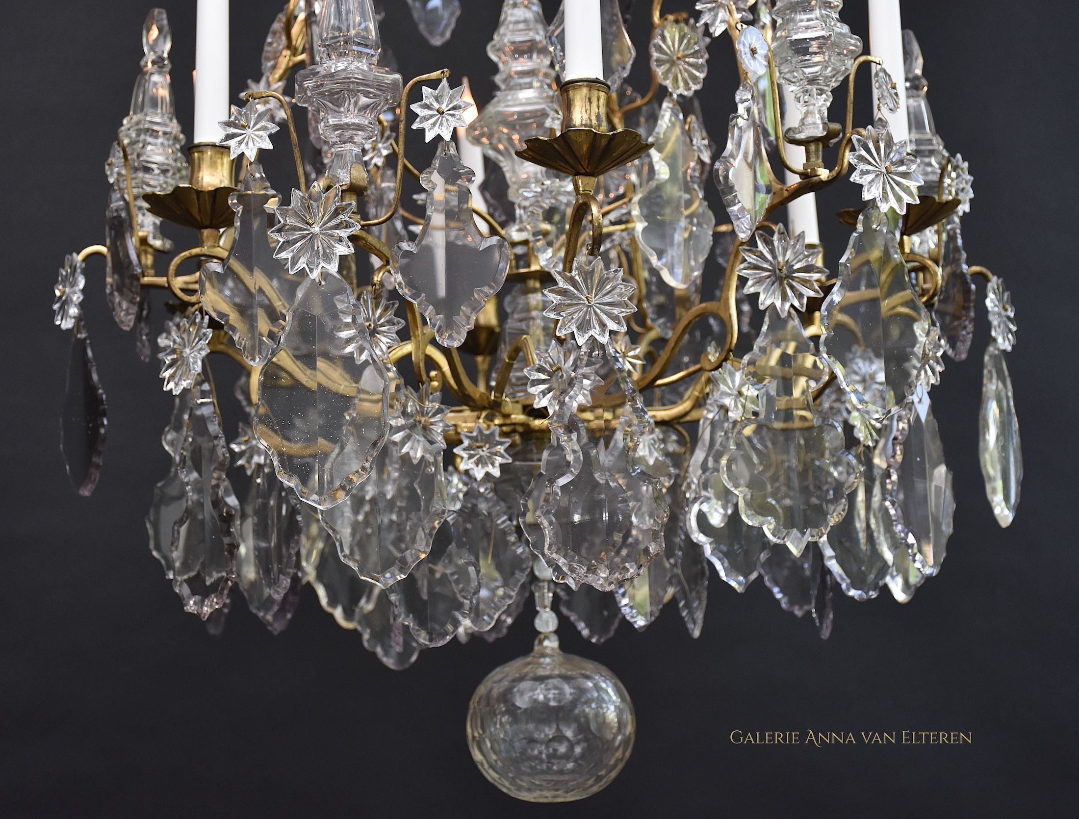 18th c. gilt bronze French chandelier 'Lustre cage'