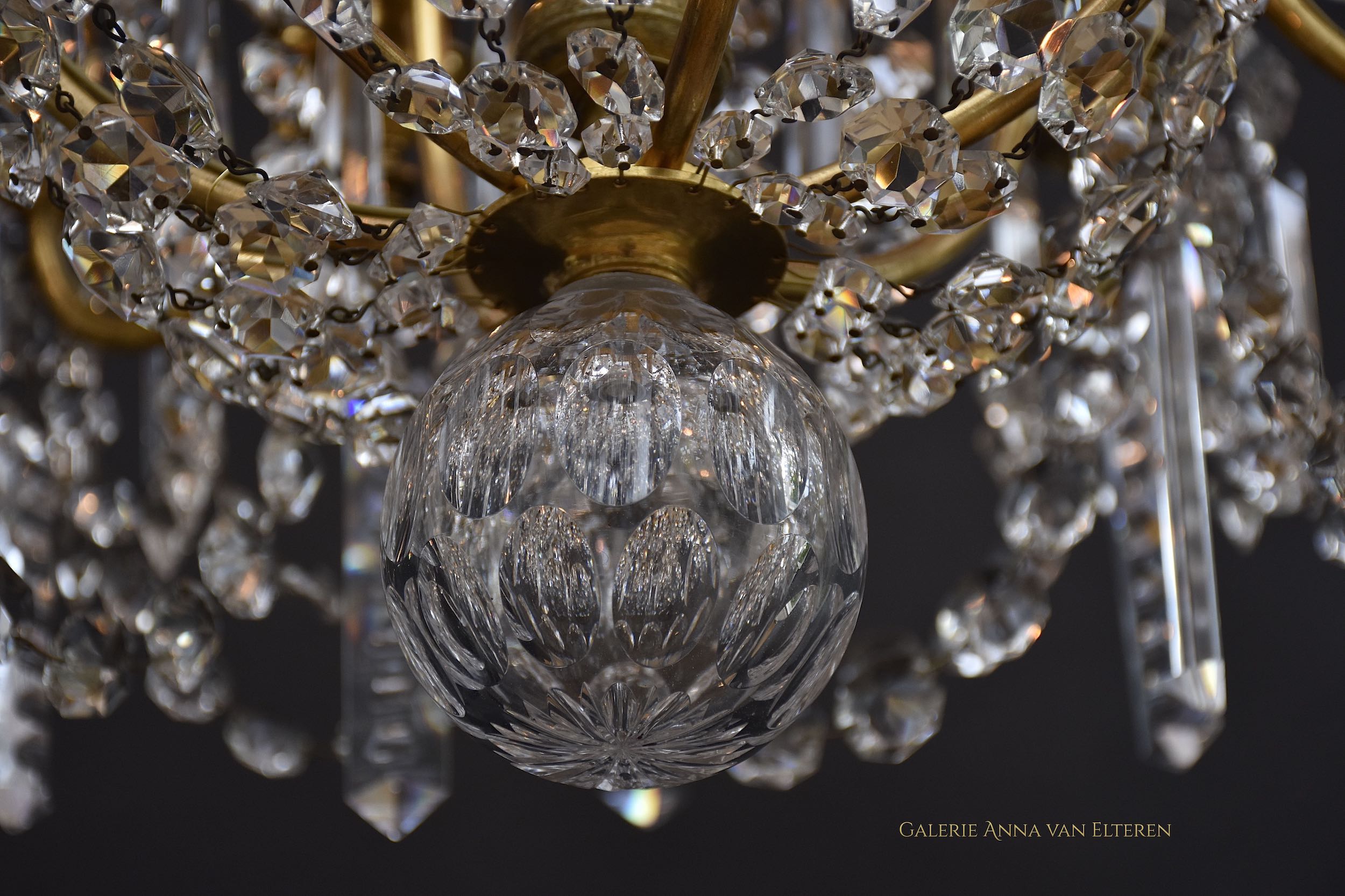 19th c. French ormolu Baccarat chandelier