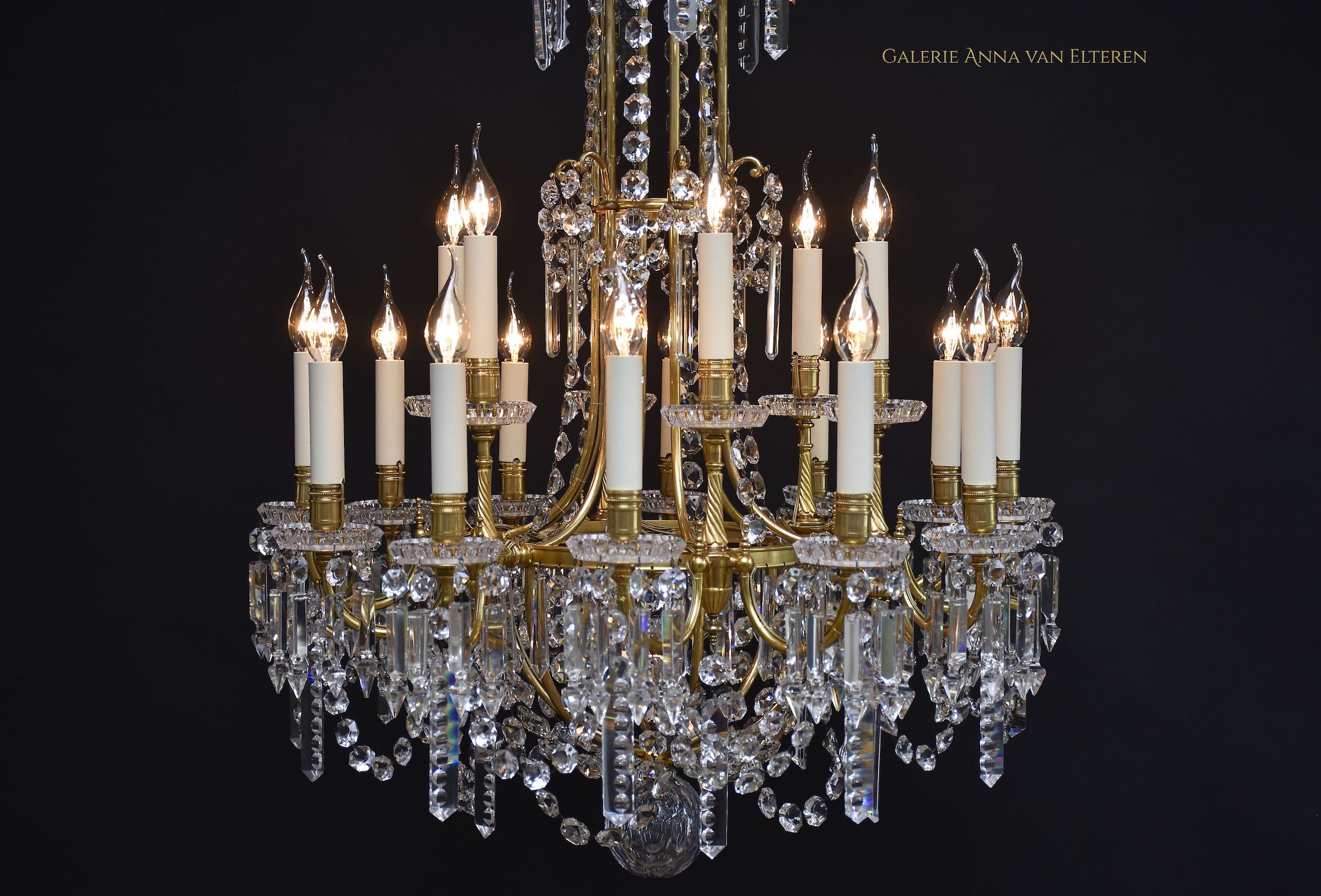 19th c. French ormolu Baccarat chandelier