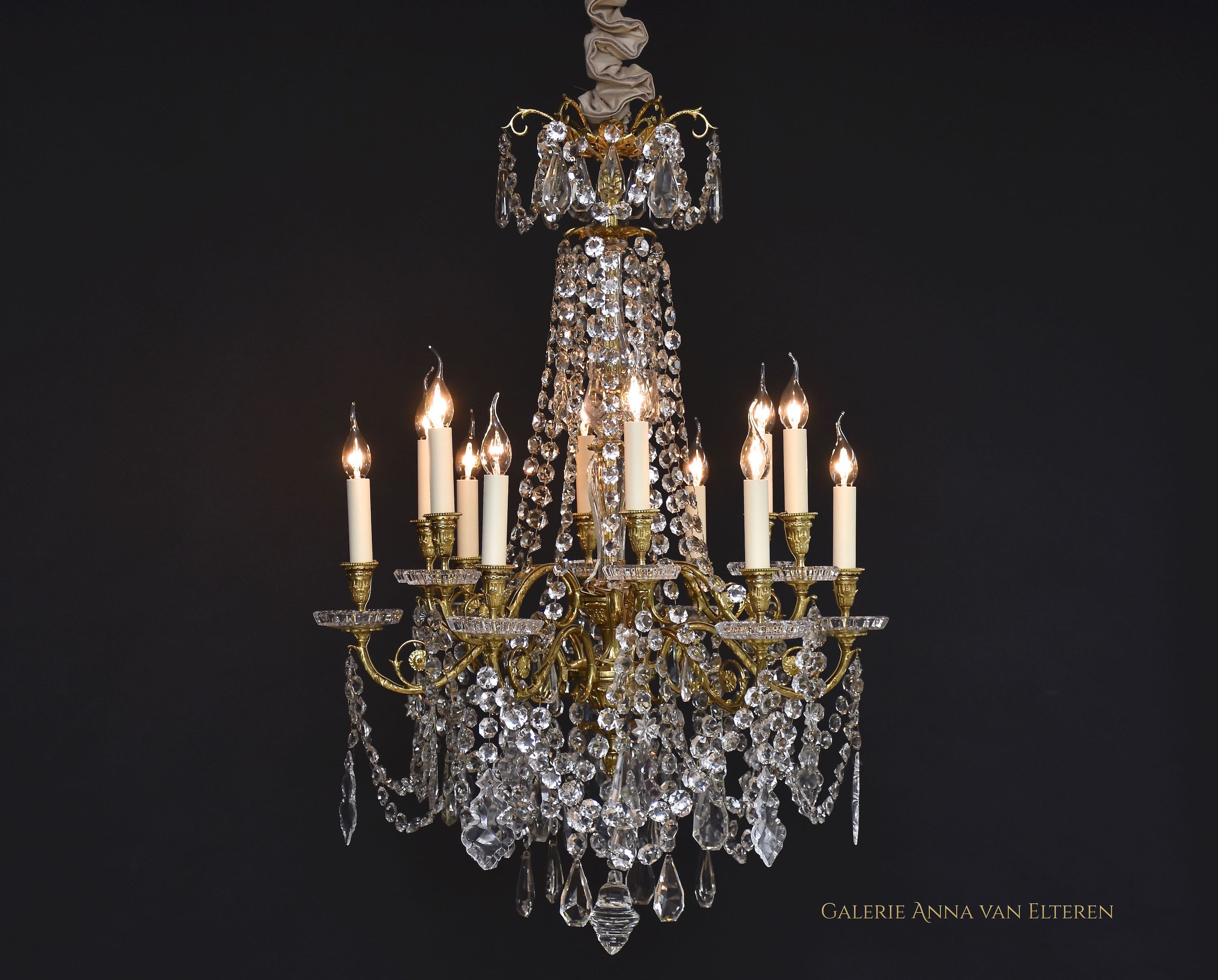 19th c. Baccarat chandelier in style of Louis XVI