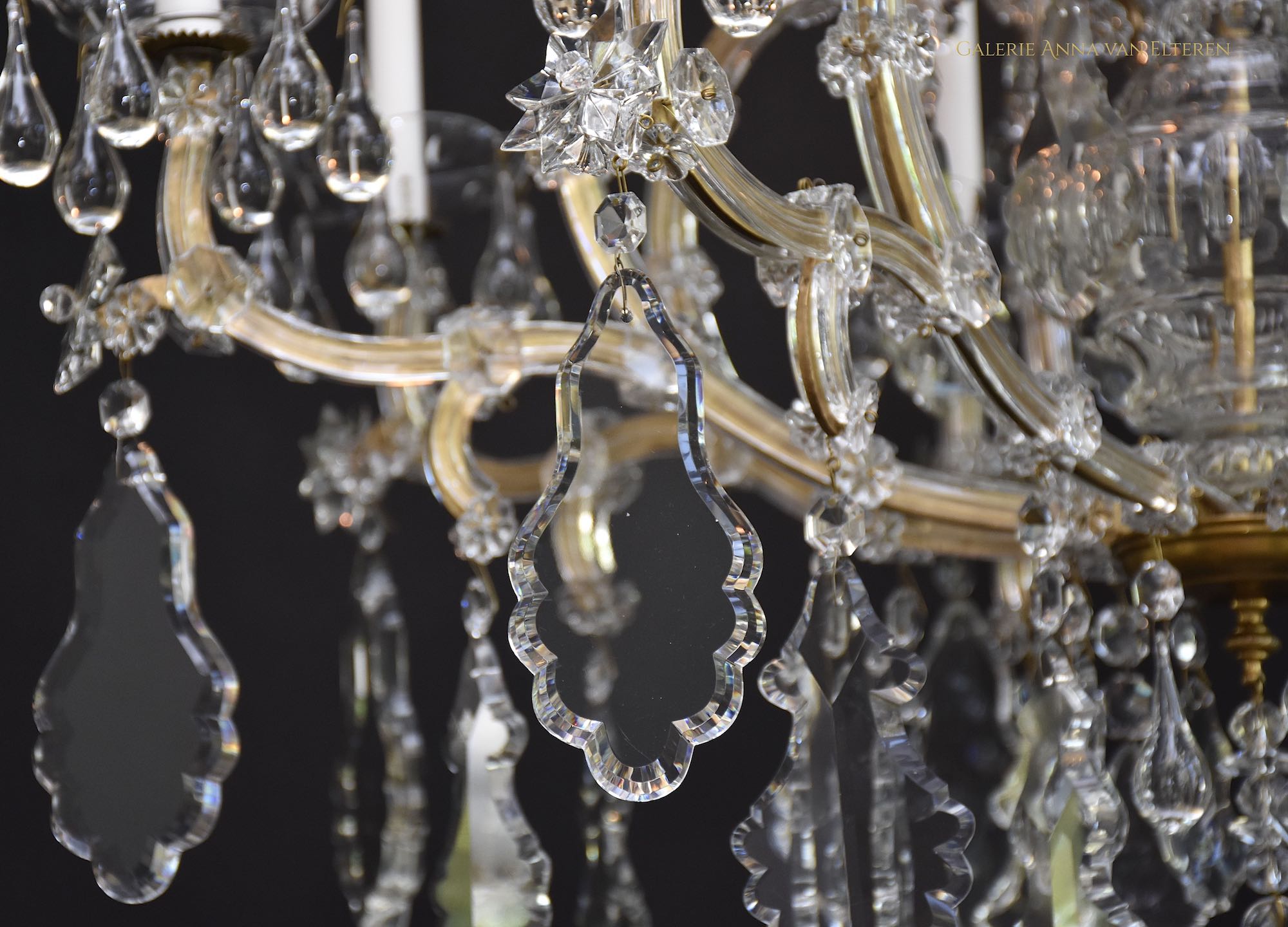 19th c. large crystal chandelier 'Maria Theresia' by Jos. Zahn & Co Vienna