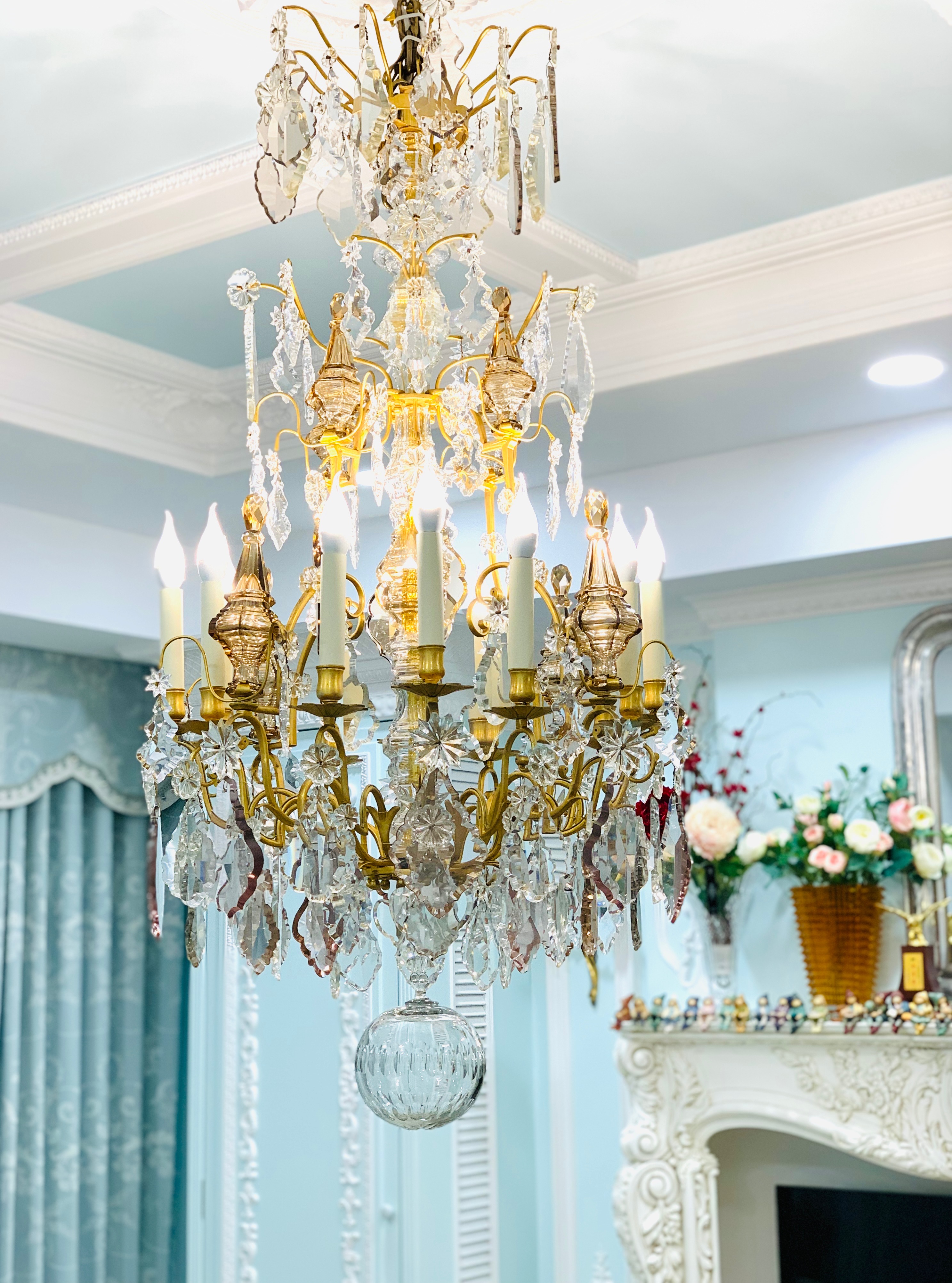 19th c.gilded Baccarat chandelier