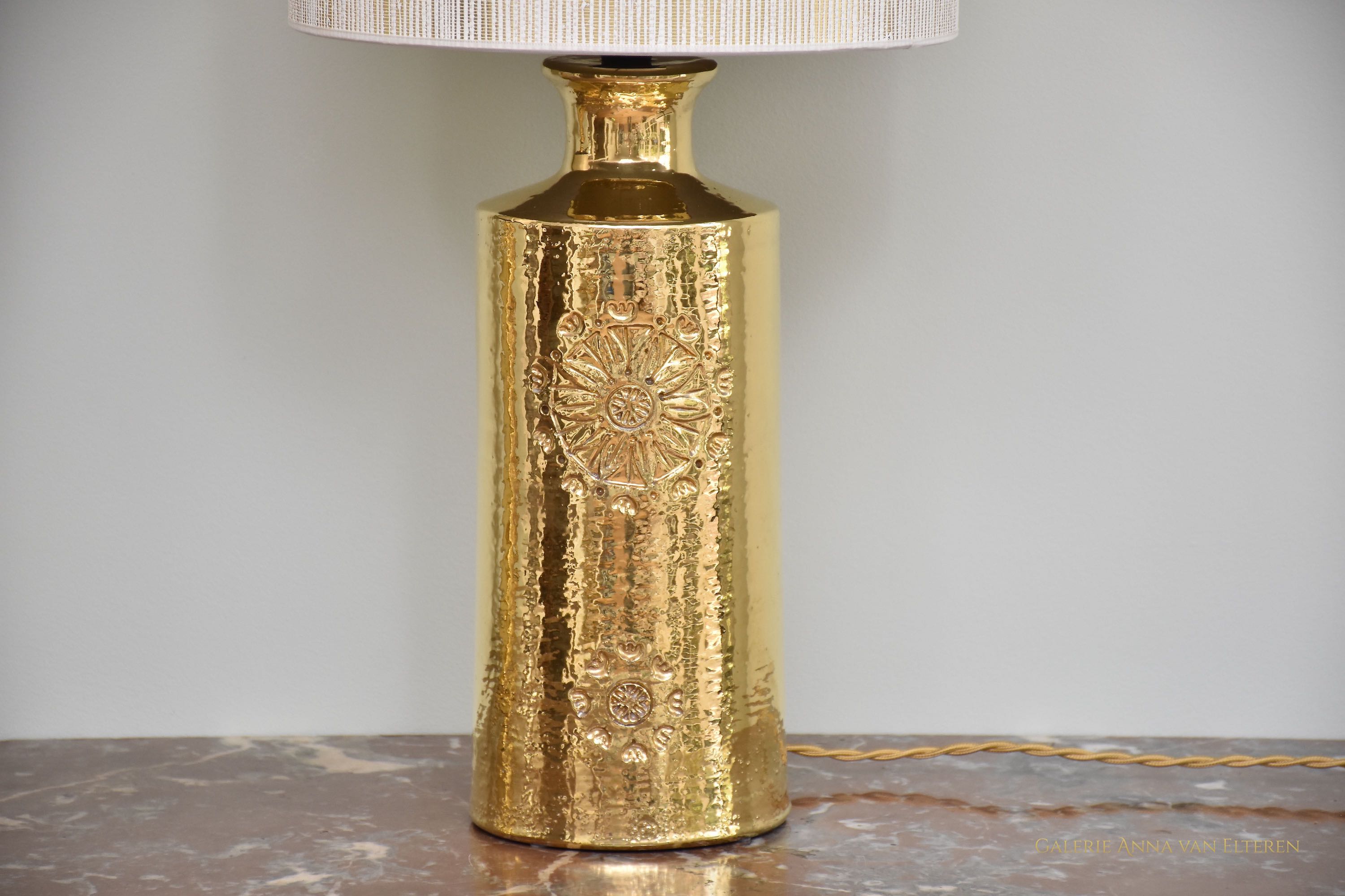 Mid-century set keramische tafellampen van Bitossi
