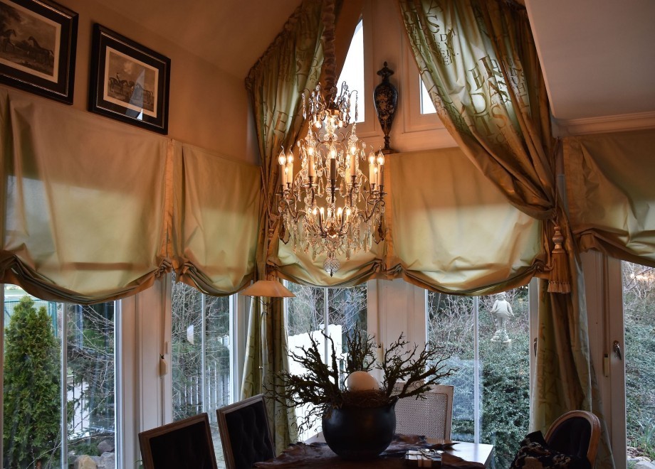 Antique French chandeliers & French mirrors  in an opulent interior